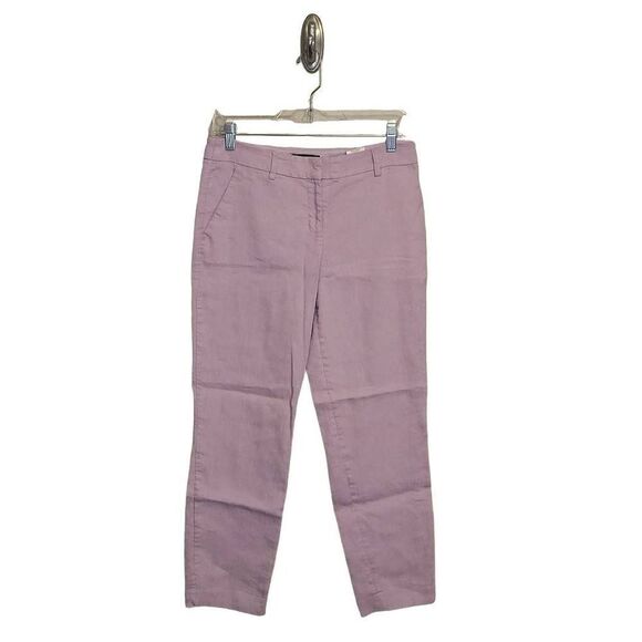 Express Mid Ride Stretch Columnist Ankle Linen Blend Pants - Picture 1 of 10